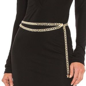 Lele Sadoughi Lucky Charm Double Chain Belt